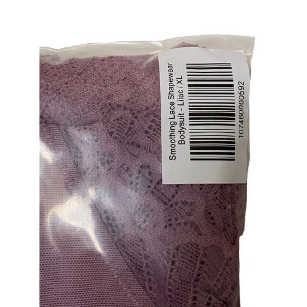 Pinsy Sz XL Smoothing Lace Shapewear Bodysuit Lilac New NWOT